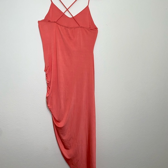 Fashion Nova - mere a Cross back Midi Dress: Coral - Picture 4 of 6